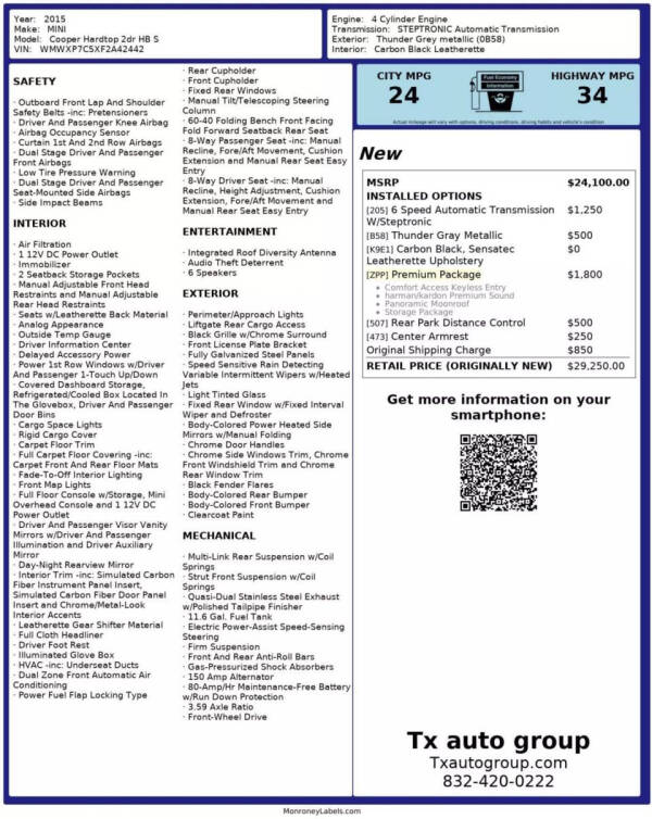 2015 MINI Hardtop 2 Door Cooper S