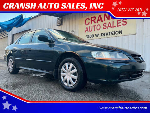 2001 Honda Accord for sale at CRANSH AUTO SALES, INC in Arlington TX