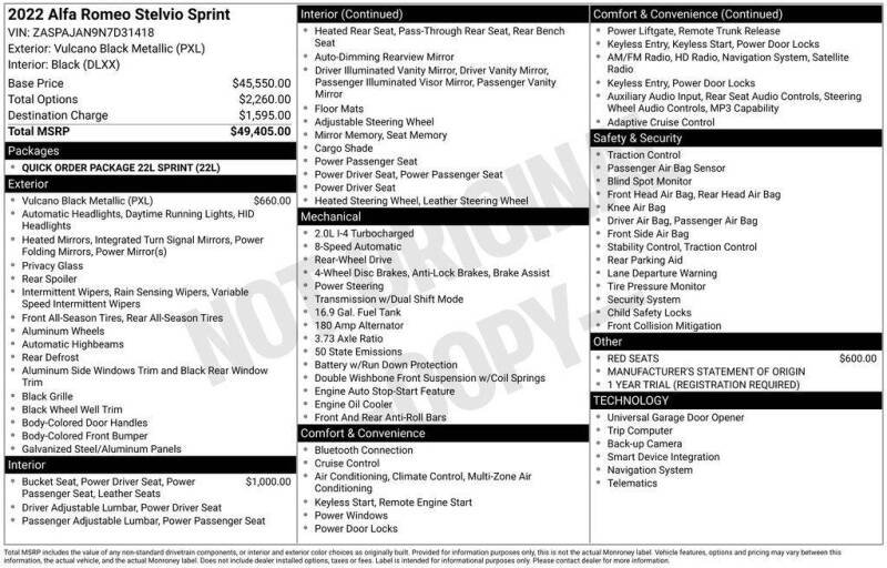2022 Alfa Romeo Stelvio Sprint
