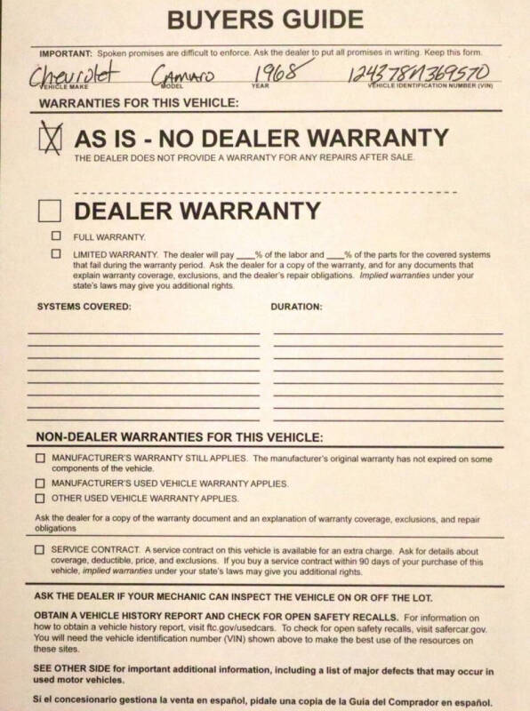 1968 Chevrolet Camaro