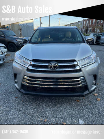 2019 Toyota Highlander for sale at S&B Auto Sales in Baltimore MD