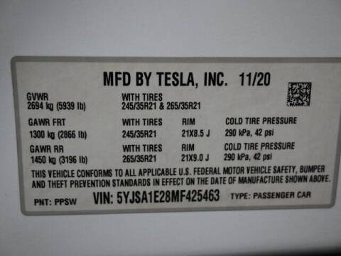 2021 Tesla Model S Long Range Plus