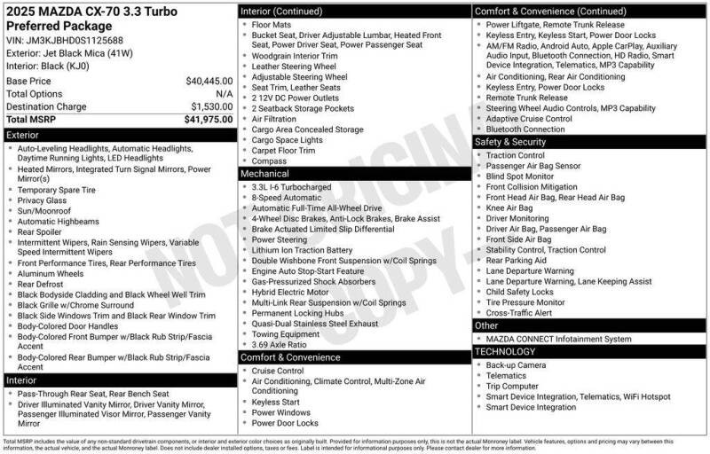2025 Mazda CX-70 3.3 Turbo Preferred