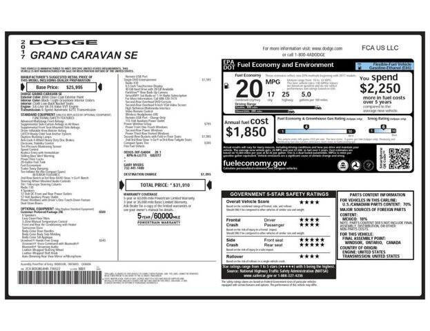2017 Dodge Grand Caravan SE