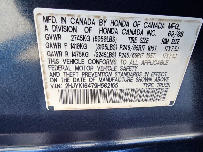 2009 Honda Ridgeline RTS