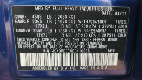 2011 Subaru Outback 2.5i Premium