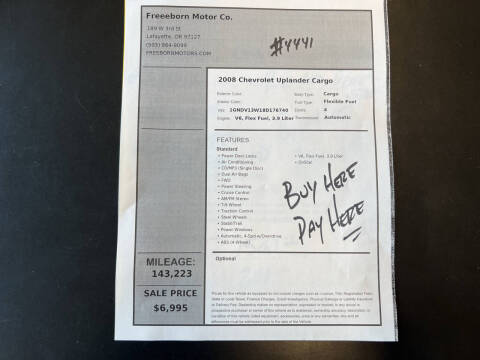 2008 Chevrolet Uplander Cargo