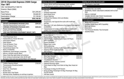 2018 Chevrolet Express 2500