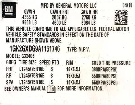 2010 GMC Savana