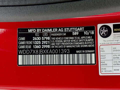 2019 Mercedes-Benz AMG GT 63