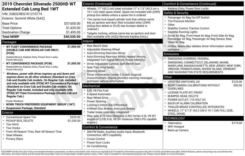 2019 Chevrolet Silverado 2500HD Work Truck