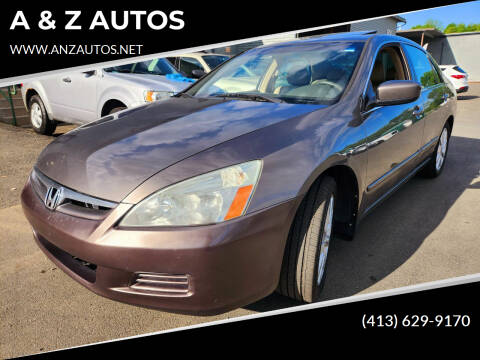 2007 Honda Accord for sale at A & Z AUTOS in Westfield MA