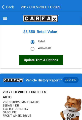 2017 Chevrolet Cruze LS Auto