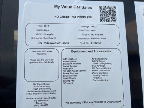 2012 Jeep Wrangler Sport