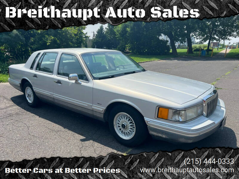 1992 Lincoln Town Car for sale at Breithaupt Auto Sales in Hatboro PA