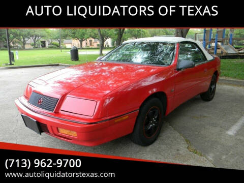 1992 Chrysler Le Baron for sale at AUTO LIQUIDATORS OF TEXAS in Richmond TX