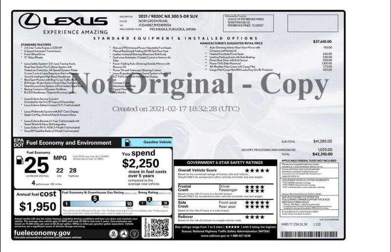 2021 Lexus NX 300