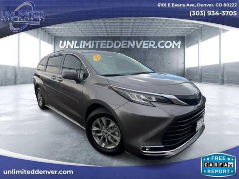 2022 Toyota Sienna for sale at Unlimited Auto Sales in Denver CO