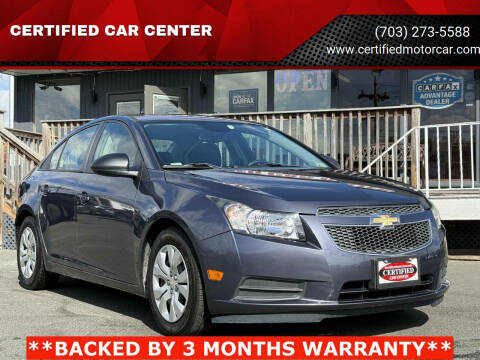 2013 Chevrolet Cruze for sale at CERTIFIED CAR CENTER in Fairfax VA