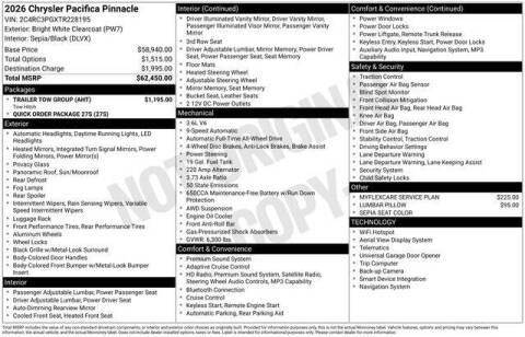 2026 Chrysler Pacifica Pinnacle