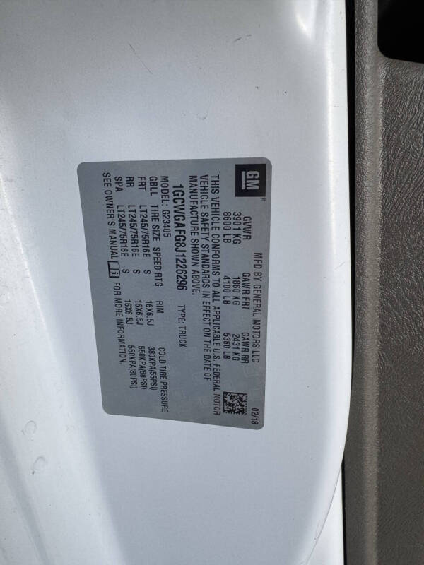 2018 Chevrolet Express 2500