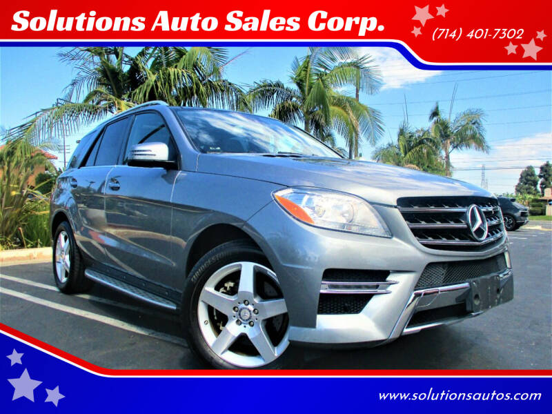 2015 Mercedes-Benz M-Class for sale at Solutions Auto Sales Corp. in Orange CA