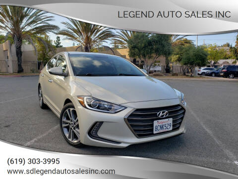 2018 Hyundai Elantra for sale at Legend Auto Sales Inc in Lemon Grove CA