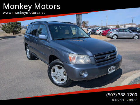 2004 Toyota Highlander for sale at Monkey Motors in Faribault MN