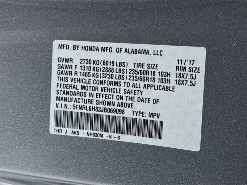 2018 Honda Odyssey Touring