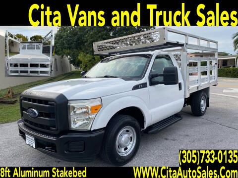 2013 FORD F250 SD 8 FT ALUMINUM FLATBED STAKEBED for sale at Cita Auto Sales in Medley FL