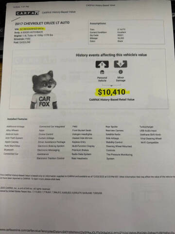 2017 Chevrolet Cruze LT Auto