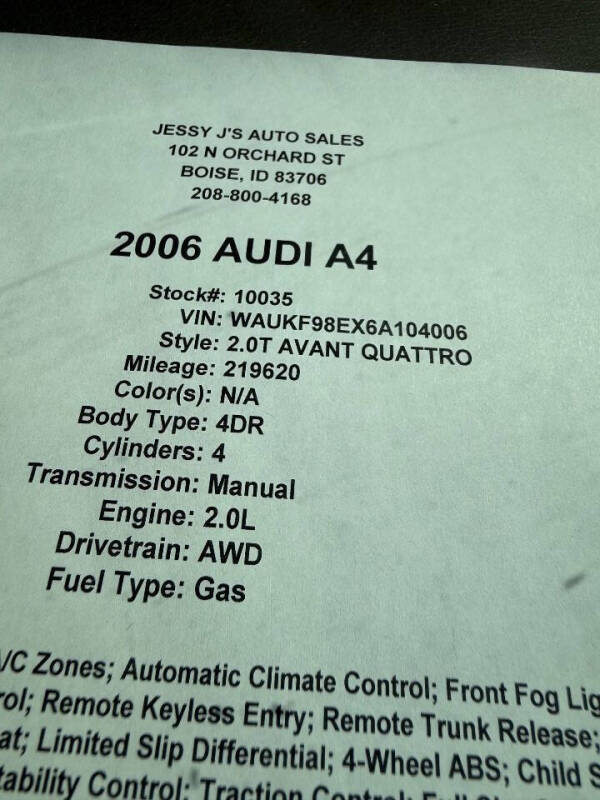 2006 Audi A4 2.0T Avant quattro