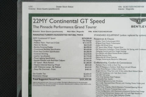 2022 Bentley Continental GT Speed