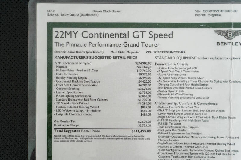 2022 Bentley Continental GT Speed
