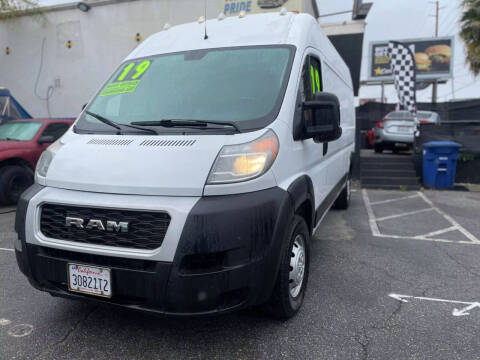 2019 RAM ProMaster for sale at Sol Cal Financial Corp in Whittier CA
