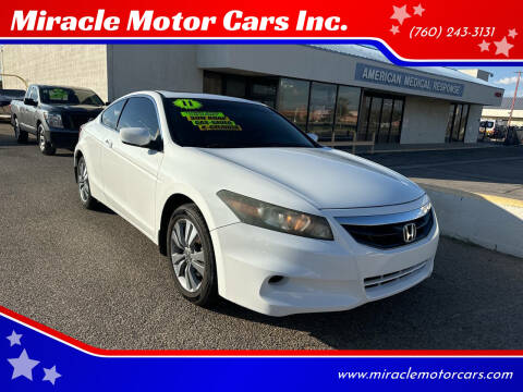 2011 Honda Accord for sale at Miracle Motor Cars Inc. in Victorville CA