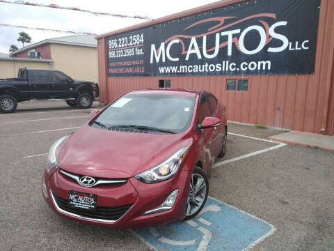 2015 Hyundai Elantra for sale at MC Autos LLC in Pharr TX