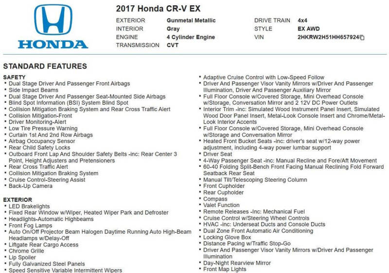 2017 Honda CR-V EX