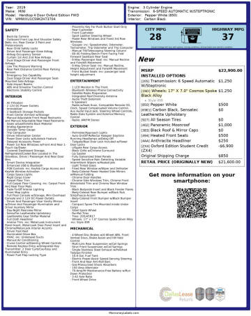 2019 MINI Hardtop 4 Door Oxford Edition