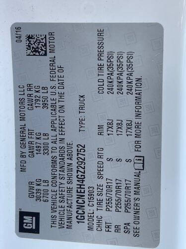 2016 Chevrolet Silverado 1500