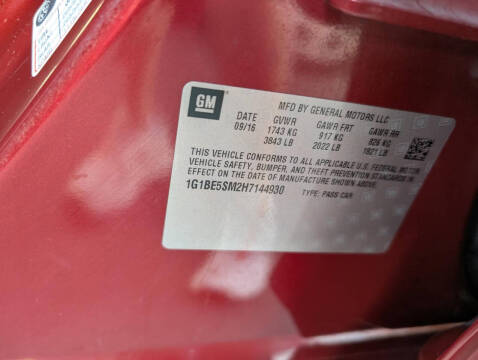 2017 Chevrolet Cruze LT Auto