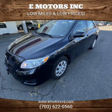 2009 Toyota Corolla for sale at E Motors INC in Vienna VA