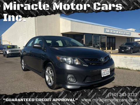 2011 Toyota Corolla for sale at Miracle Motor Cars Inc. in Victorville CA