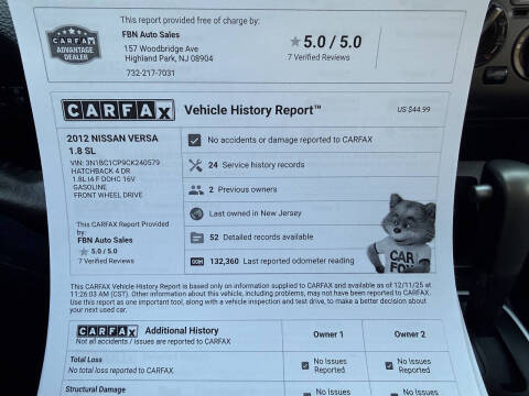 2012 Nissan Versa 1.8 SL