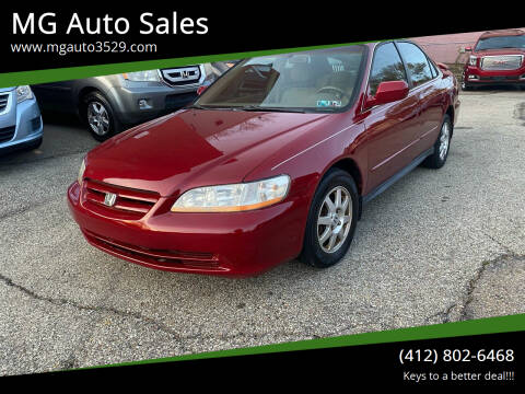 2002 Honda Accord for sale at MG Auto Sales in Pittsburgh PA