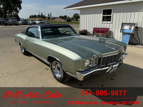 1972 Chevrolet Monte Carlo for sale at B & B Auto Sales in Brookings SD