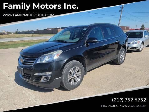 2016 Chevrolet Traverse for sale at Family Motors Inc. in West Burlington IA