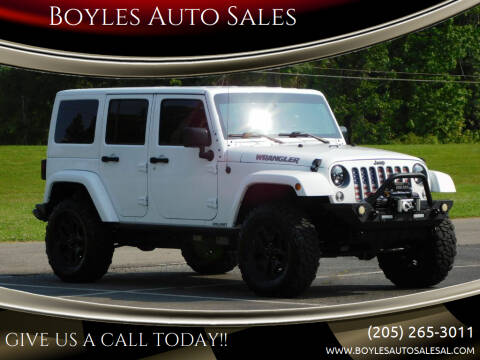 2016 Jeep Wrangler Unlimited for sale at Boyles Auto Sales in Jasper AL