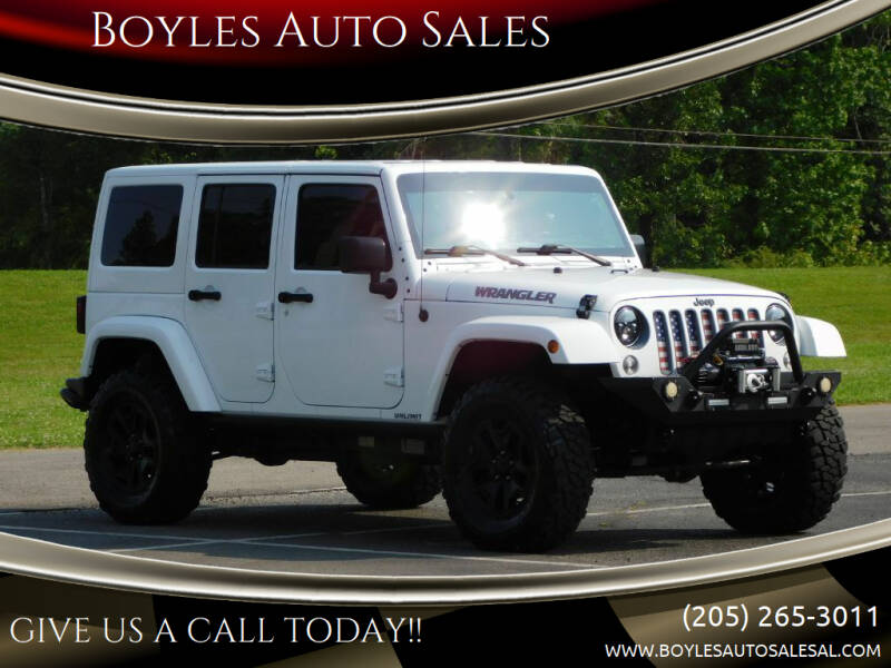 2016 Jeep Wrangler Unlimited for sale at Boyles Auto Sales in Jasper AL