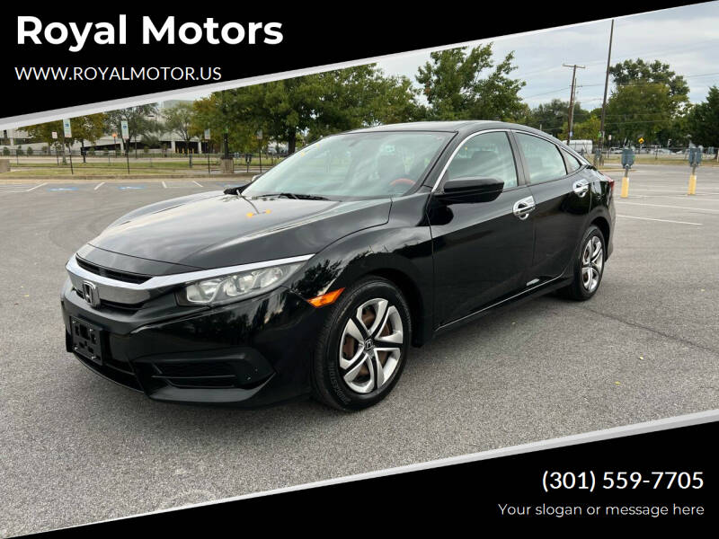 2016 Honda Civic for sale at Royal Motors in Hyattsville MD